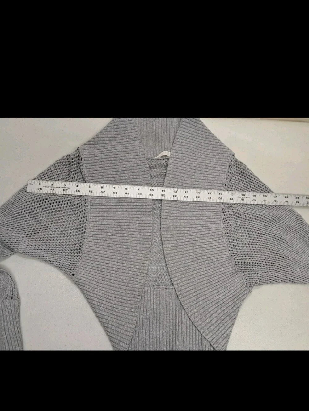 Athleta Shrug Cardigan Sweater M Open Knit Cocoon Athleisure Yoga #7800 - Picture 4 of 6